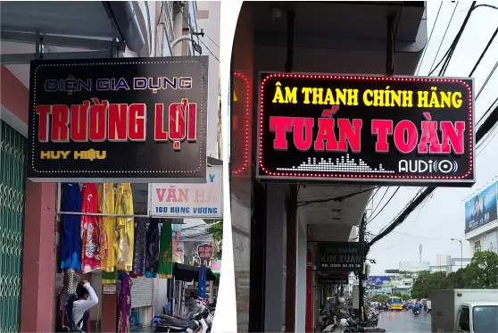 biển led vẩy alu viền full color