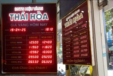 biển giá vàng đèn led
